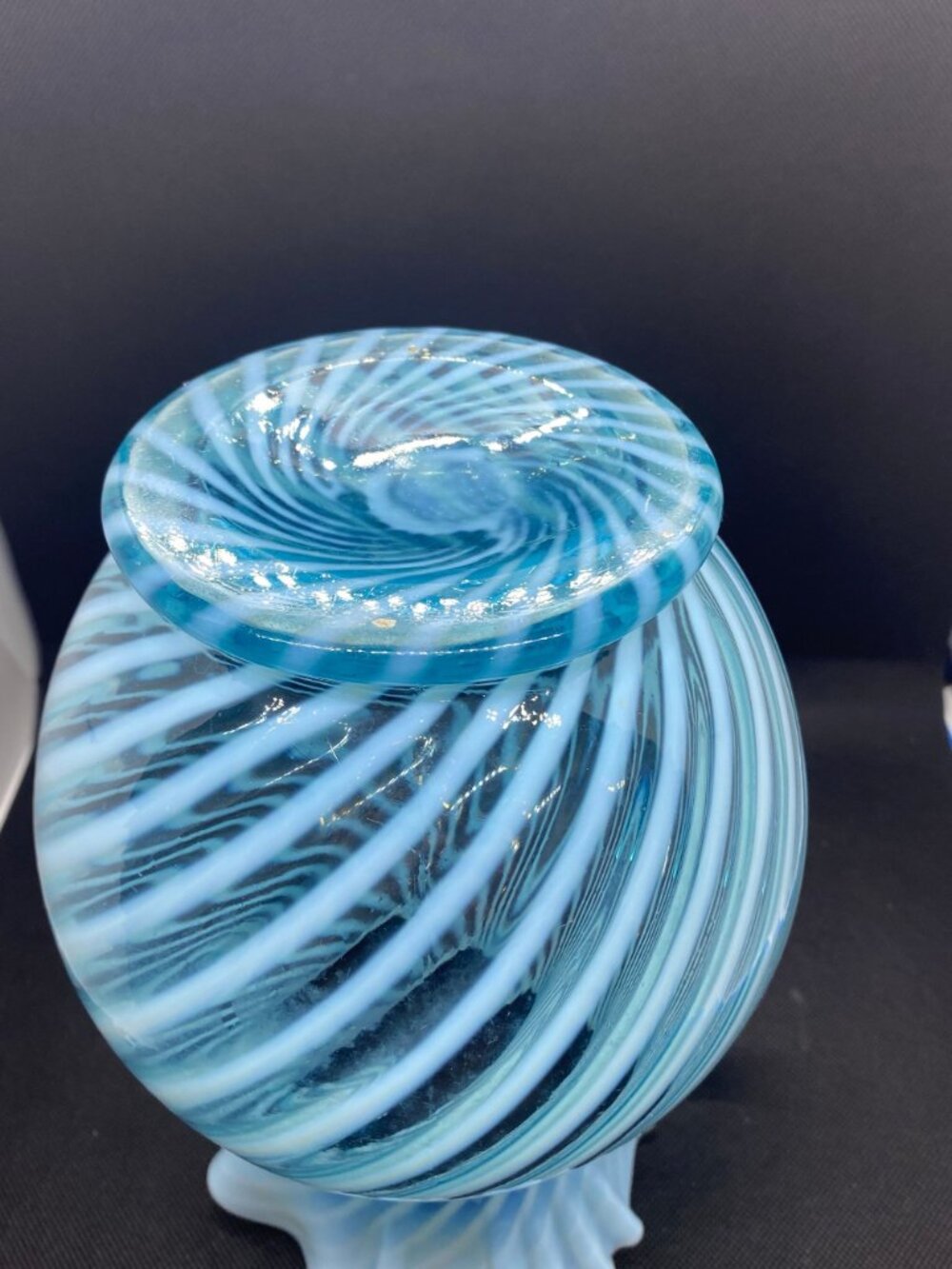 Blue Topaz Swirl Pitcher by The Gresham Collection. - Picture 3 of 4